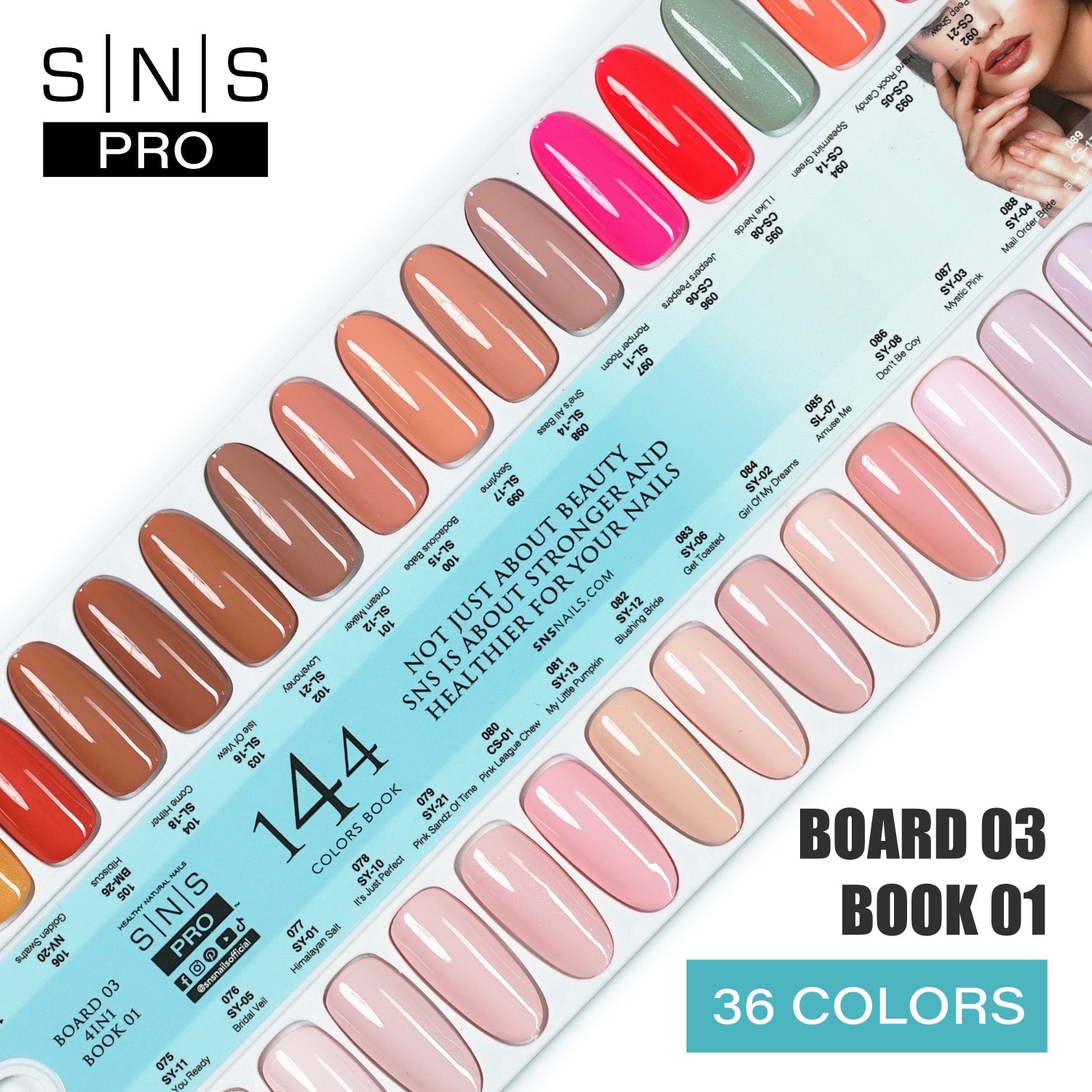 SNS Pro Dipping & Acrylic Powder - Set 36 Colors - Board 3 (073 - 108) - Tiffany Blue Collection - DTK Nail Supply