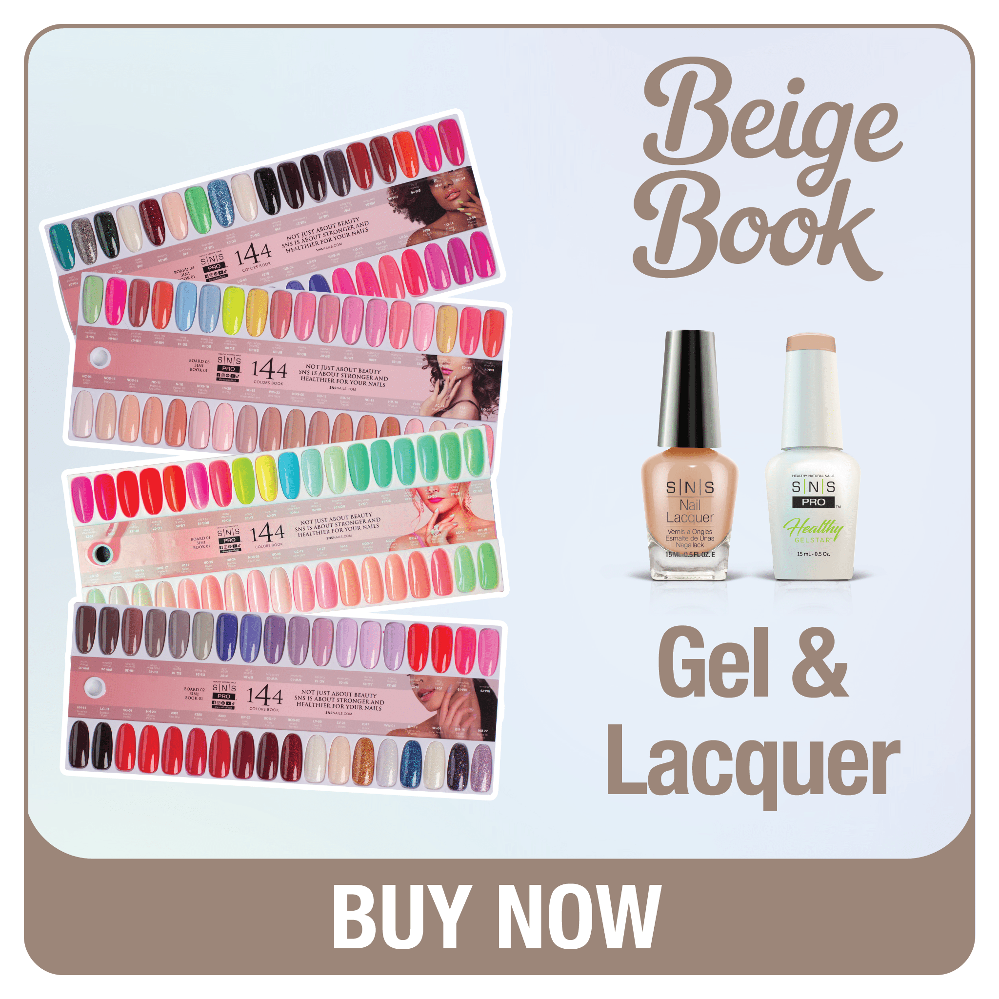 SNS Pro Gel Nail Polish Duo - Set 144 Colors - Beige Collection - DTK Nail Supply