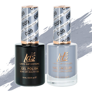 LDS Gel Nail Polish Duo - 009 Smoke Blue by LDS sold by DTK Nail Supply