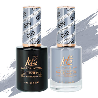  LDS Gel Nail Polish Duo - 009 Blue, Gray Colors - Smoke Blue by LDS sold by DTK Nail Supply