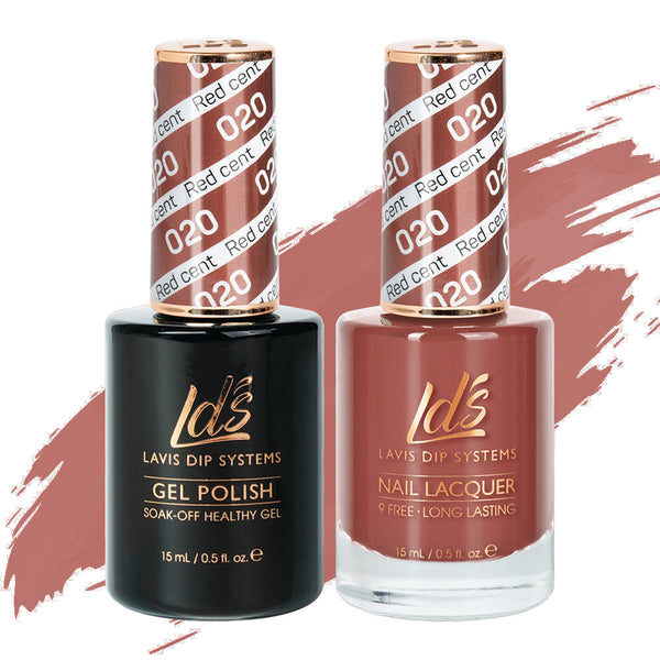 LDS Gel Nail Polish Duo - 020 Red Colors - Red Cent by LDS sold by DTK Nail Supply