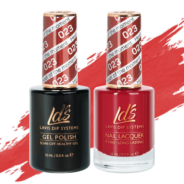 LDS Gel Nail Polish Duo - 023 Red Colors - Heat Of The Moment by LDS sold by DTK Nail Supply