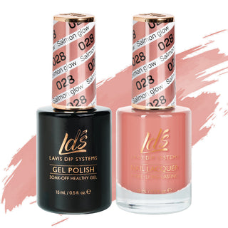  LDS Gel Nail Polish Duo - 028 Begie Colors - Salmon Glow by LDS sold by DTK Nail Supply