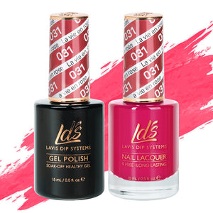 LDS Gel Nail Polish Duo - 031 Red Colors - La Vie En Rose by LDS sold by DTK Nail Supply