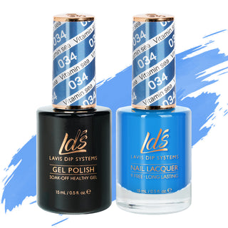  LDS Gel Nail Polish Duo - 034 Blue Colors - Vitamin Sea by LDS sold by DTK Nail Supply