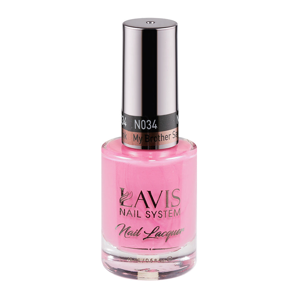 LAVIS Nail Lacquer - 034 My Brother Says Pink by LAVIS NAILS sold by DTK Nail Supply