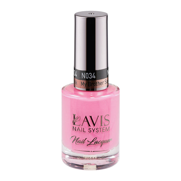 LAVIS Nail Lacquer - 034 My Brother Says Pink by LAVIS NAILS sold by DTK Nail Supply