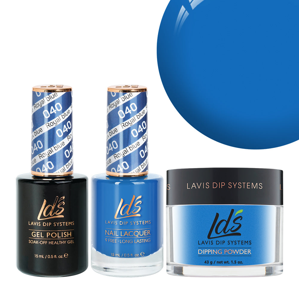 LDS 3 in 1 - 040 Royal Blue - Dip, Gel & Lacquer Matching by LDS sold by DTK Nail Supply