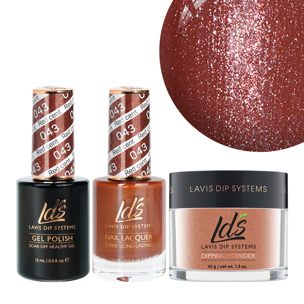 LDS 3 in 1 - 043 Bronze - Dip, Gel & Lacquer Matching by LDS sold by DTK Nail Supply