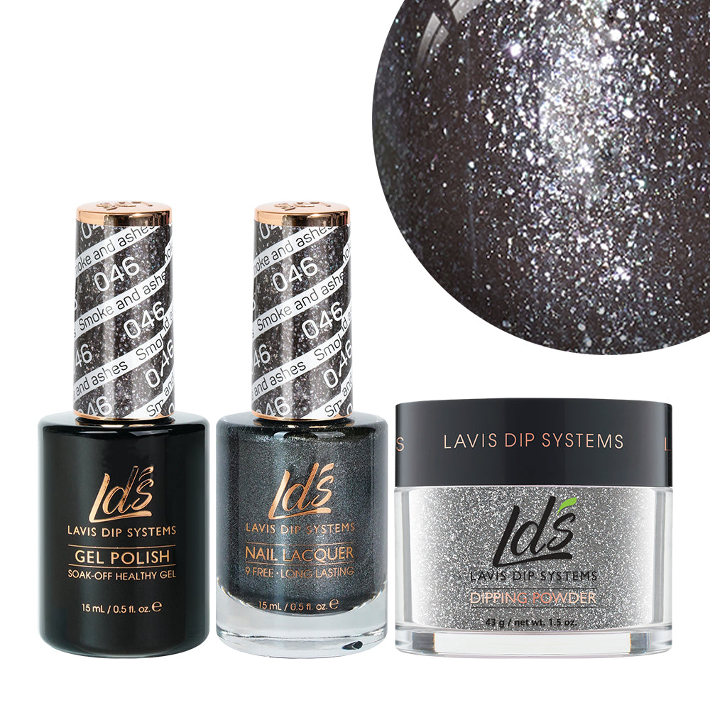 LDS 3 in 1 - 046 Smoke And Ashes - Dip, Gel & Lacquer Matching by LDS sold by DTK Nail Supply