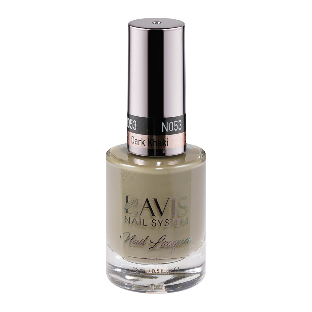 LAVIS Nail Lacquer - 053 Dark Khaki by LAVIS NAILS sold by DTK Nail Supply