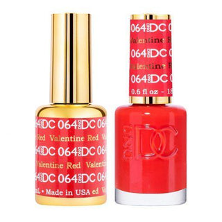  DND DC Gel Nail Polish Duo - 064 Red Colors - Valentine Red by DND DC sold by DTK Nail Supply