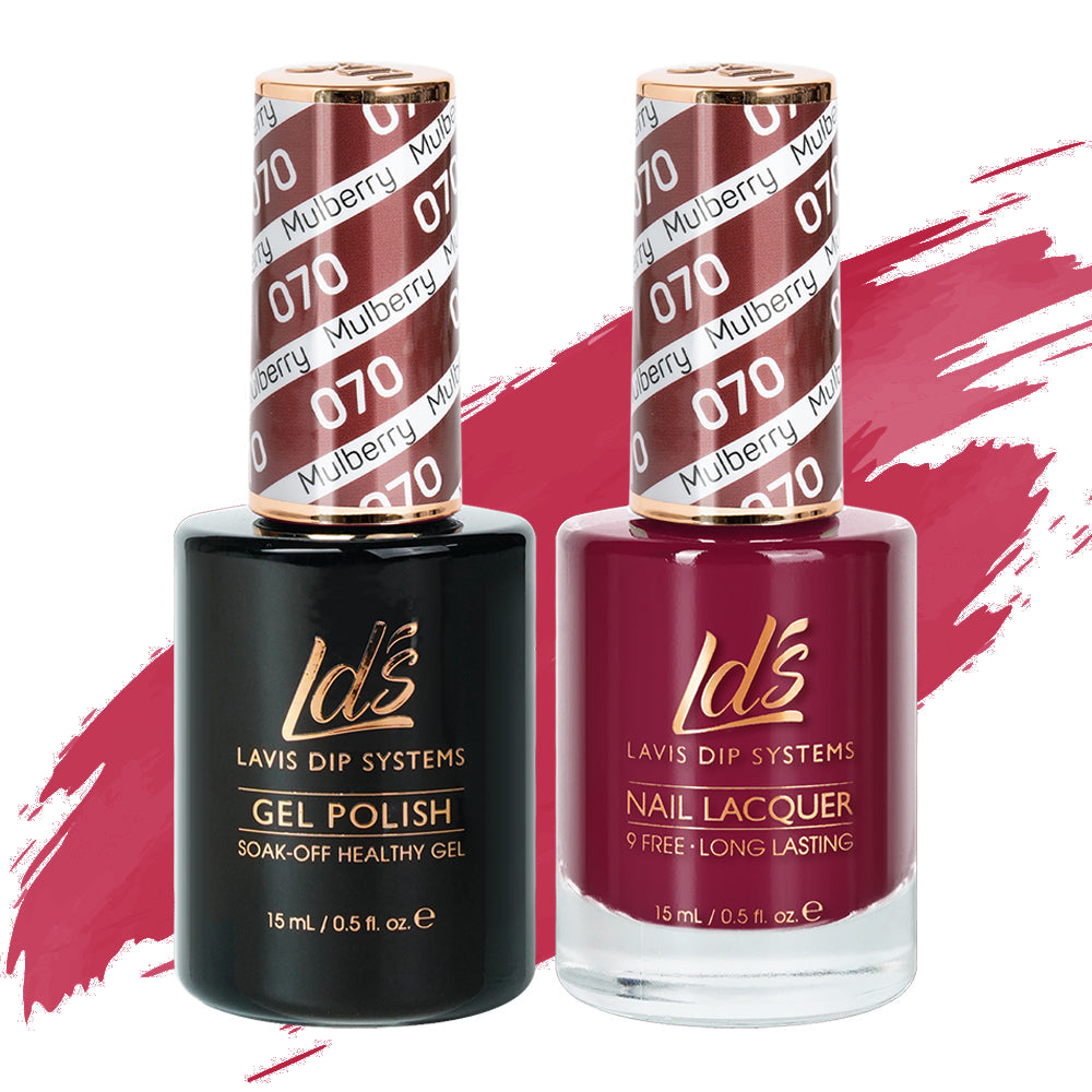 LDS Gel Nail Polish Duo - 070 Red Colors - Mulberry by LDS sold by DTK Nail Supply