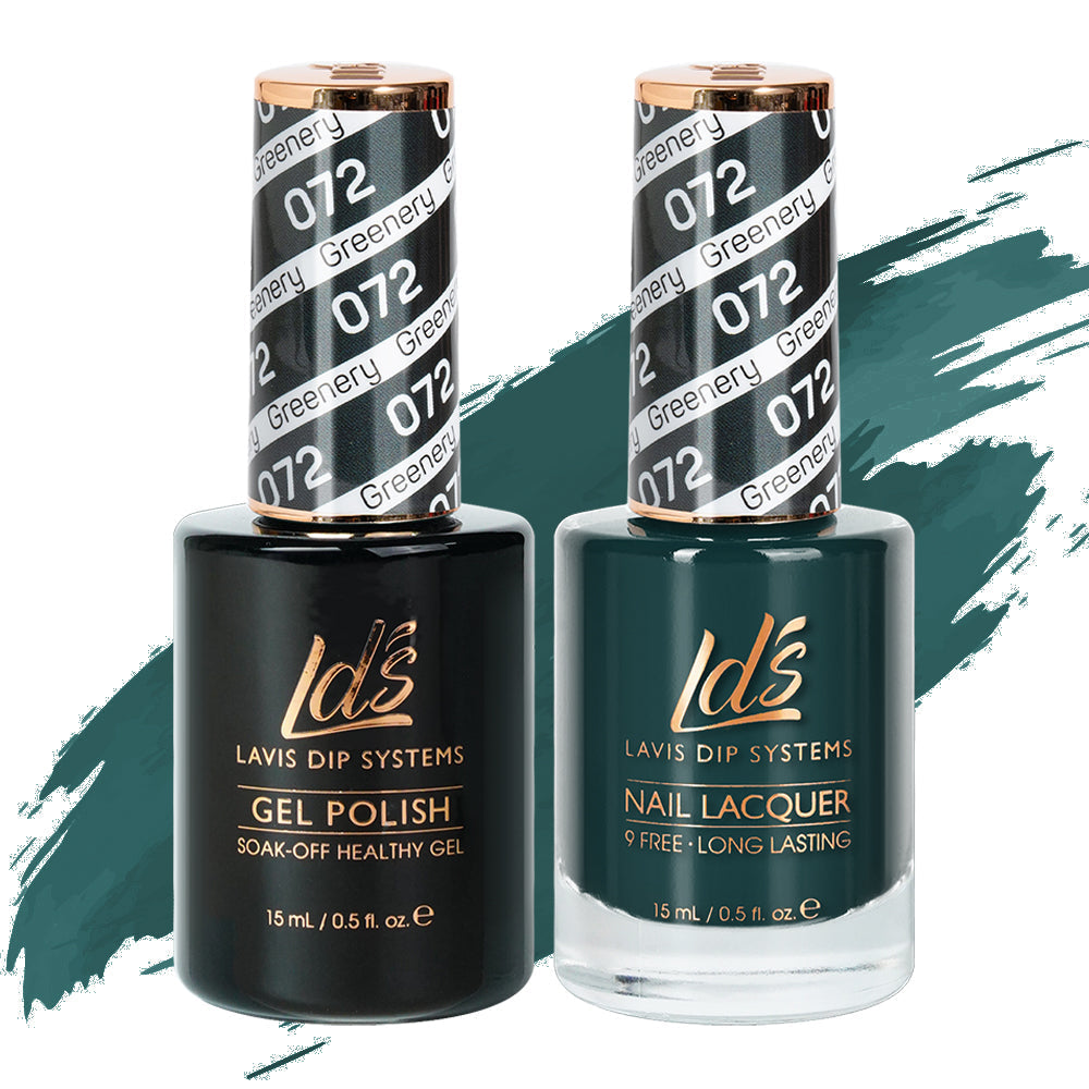 LDS Gel Nail Polish Duo - 072 Green Colors - Greenery by LDS sold by DTK Nail Supply