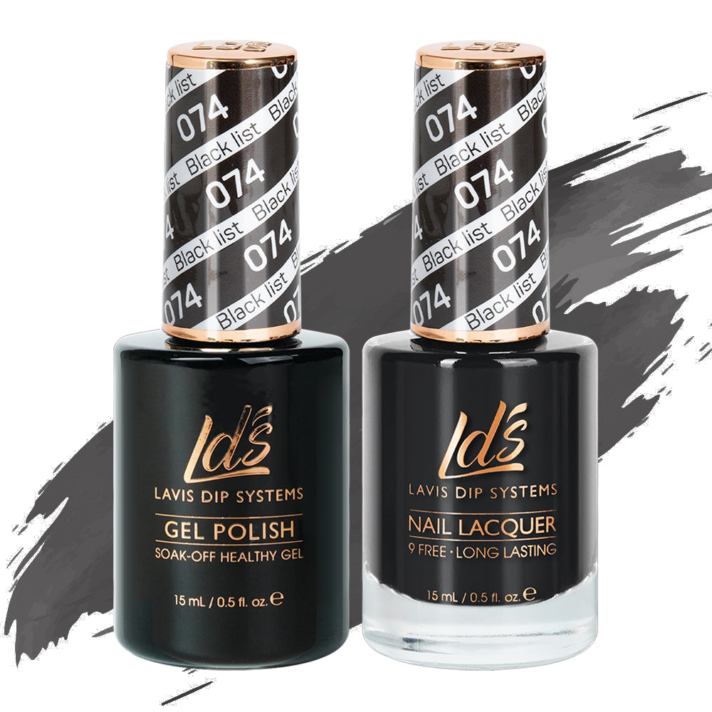 LDS Gel Nail Polish Duo - 074 Black List by LDS sold by DTK Nail Supply