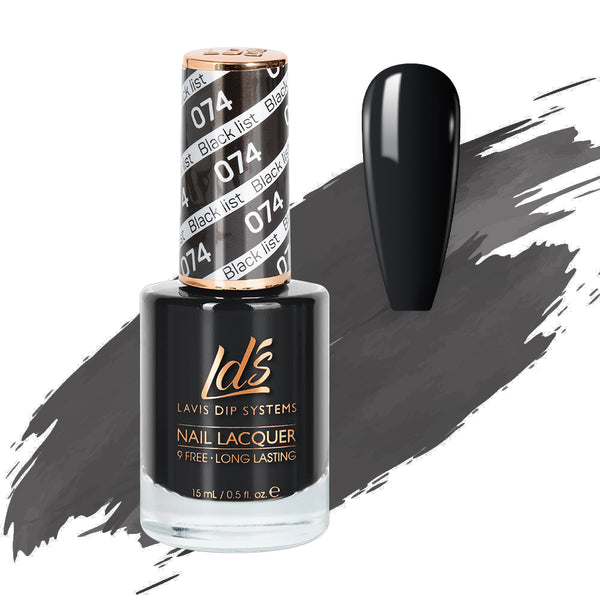 LDS Nail Lacquer - 074 Black List by LDS sold by DTK Nail Supply