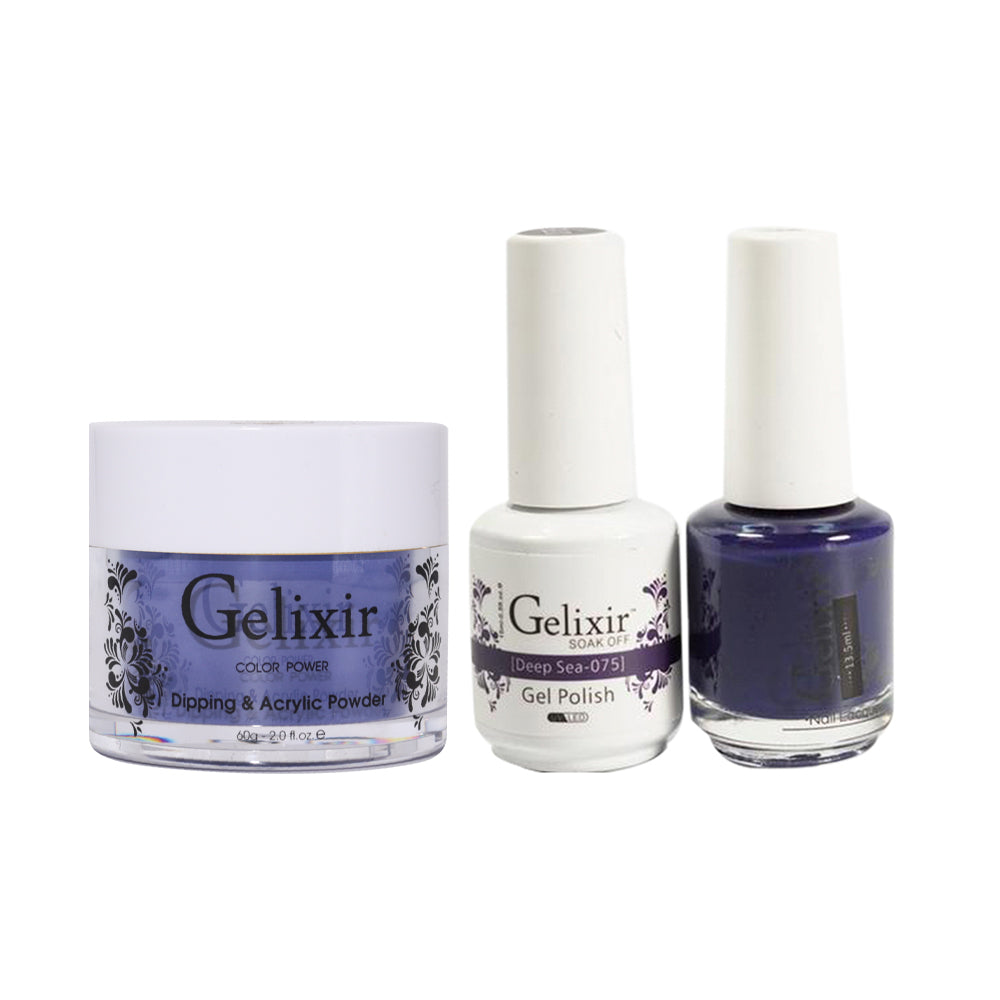 Gelixir 3 in 1 - 075 Deep Sea - Acrylic & Dip Powder, Gel & Lacquer by Gelixir sold by DTK Nail Supply