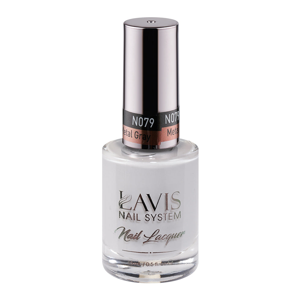 LAVIS Nail Lacquer - 079 Metal Gray by LAVIS NAILS sold by DTK Nail Supply
