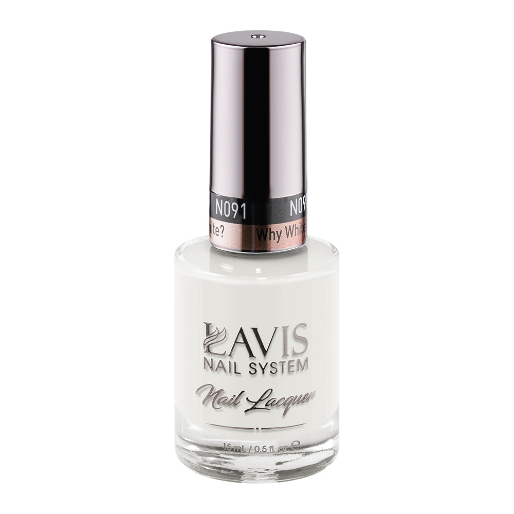 LAVIS Nail Lacquer - 091 Why White? by LAVIS NAILS sold by DTK Nail Supply