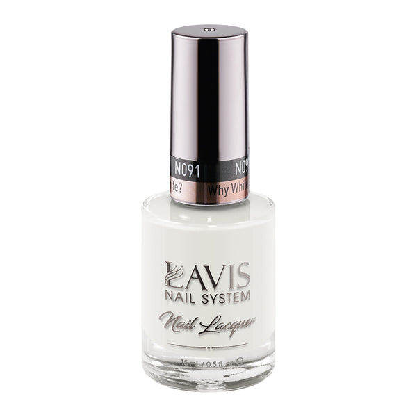 LAVIS Nail Lacquer - 091 Why White? by LAVIS NAILS sold by DTK Nail Supply