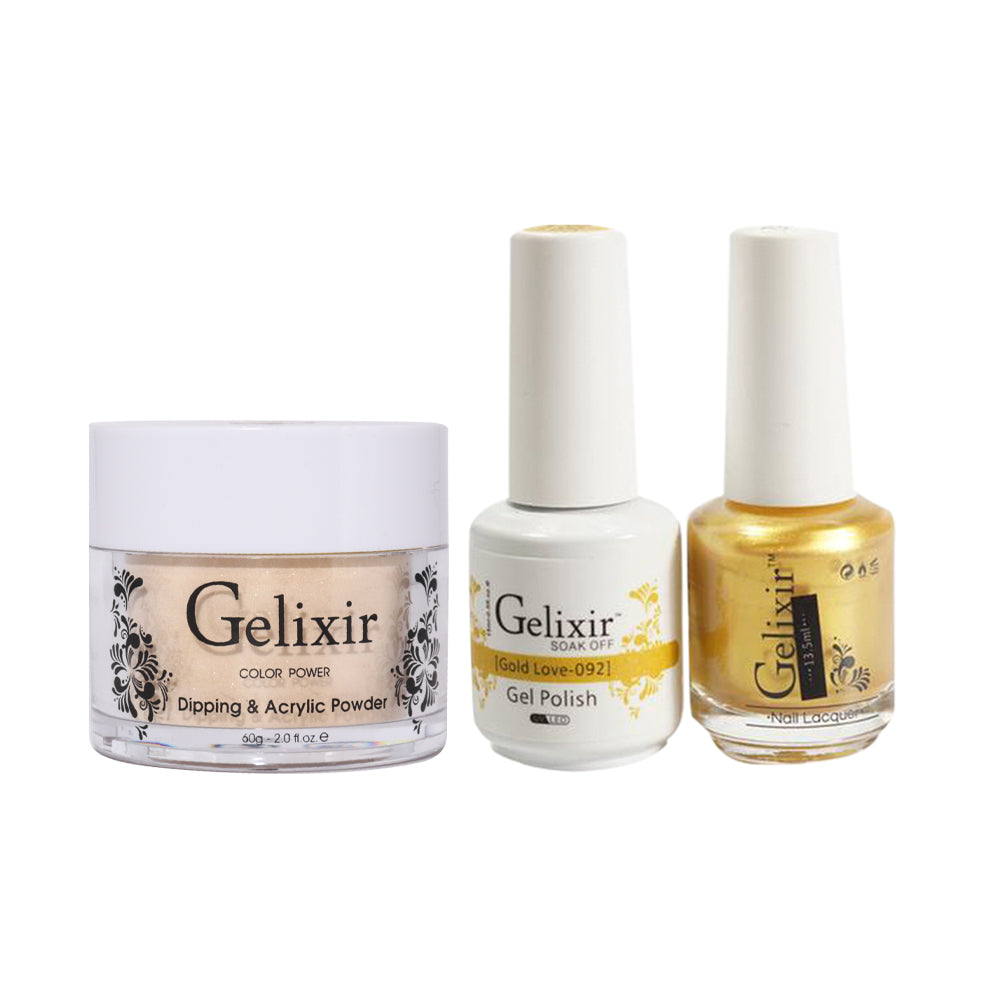 Gelixir 3 in 1 - 092 Gold Love - Acrylic & Dip Powder, Gel & Lacquer by Gelixir sold by DTK Nail Supply
