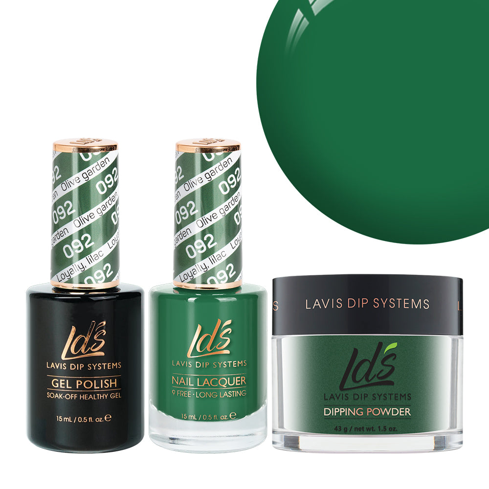 LDS 3 in 1 - 092 Olive Garden - Dip, Gel & Lacquer Matching by LDS sold by DTK Nail Supply
