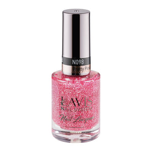 LAVIS Nail Lacquer - 098 Pretty Pink Glitter by LAVIS NAILS sold by DTK Nail Supply