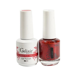  Gelixir Gel Nail Polish Duo - 104 Glitter, Red Colors - Royal Red by Gelixir sold by DTK Nail Supply