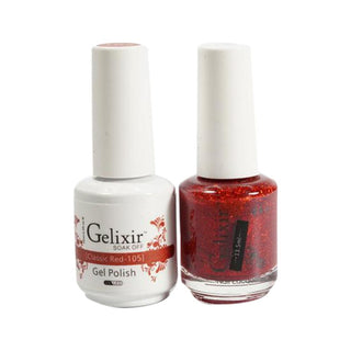  Gelixir Gel Nail Polish Duo - 105 Glitter, Red Colors - Classic Red by Gelixir sold by DTK Nail Supply