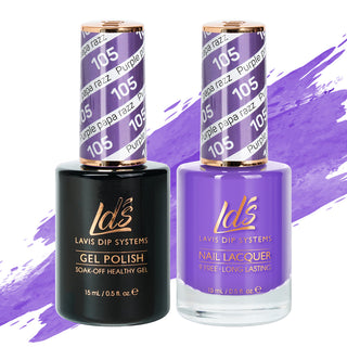  LDS Gel Nail Polish Duo - 105 Purple Colors - Purple Papa Razzi by LDS sold by DTK Nail Supply