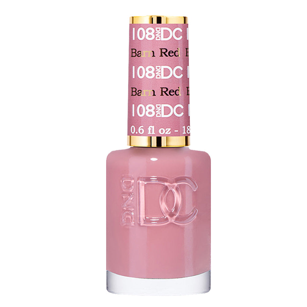 DND DC Nail Lacquer - 108 Pink Colors - Barn Red by DND DC sold by DTK Nail Supply