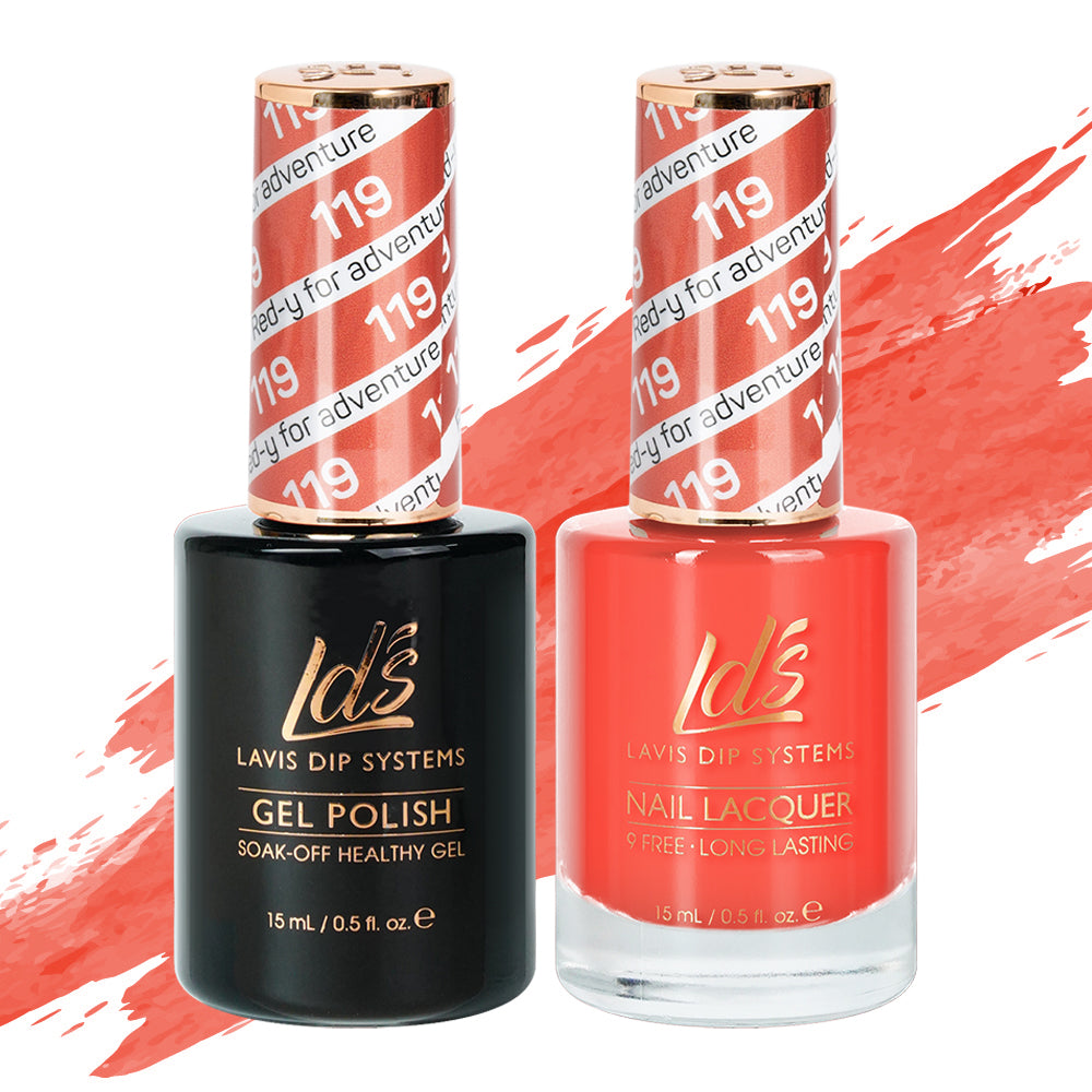 LDS Gel Nail Polish Duo - 119 Red-Y For Adventure by LDS sold by DTK Nail Supply