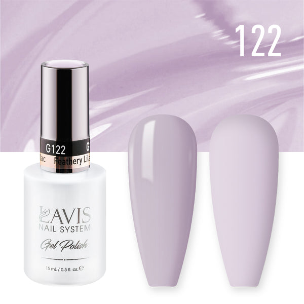 Lavis Gel Nail Polish Duo - 122 Violet Colors - Feathery Lilac by LAVIS NAILS sold by DTK Nail Supply