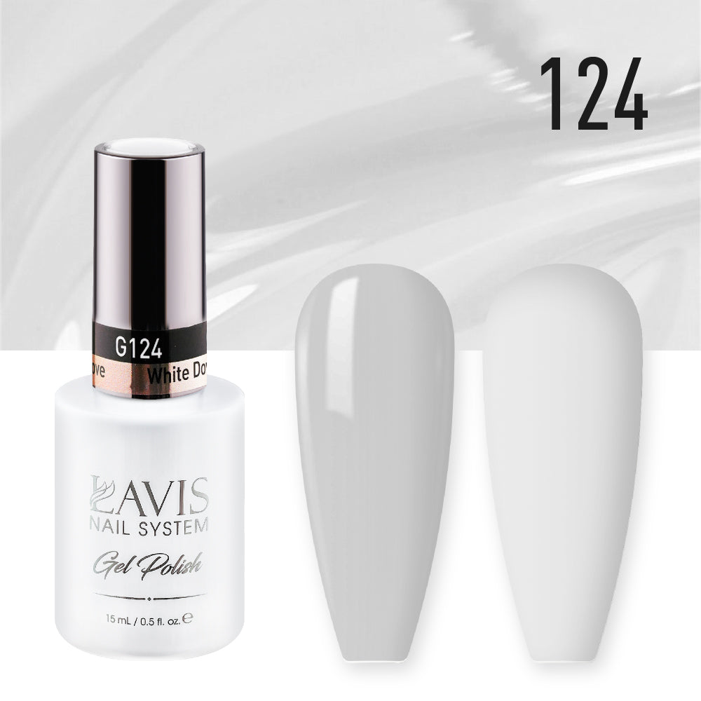 LAVIS Nail Lacquer - 124 White Dove - 0.5oz by LAVIS NAILS sold by DTK Nail Supply