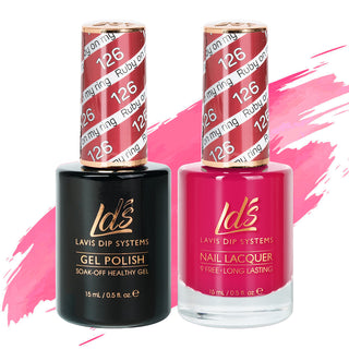  LDS Gel Nail Polish Duo - 126 Pink Colors - Ruby On My Ring by LDS sold by DTK Nail Supply