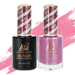 LDS Gel Nail Polish Duo - 133 Glitter Colors - Sweetest Straberry by LDS sold by DTK Nail Supply