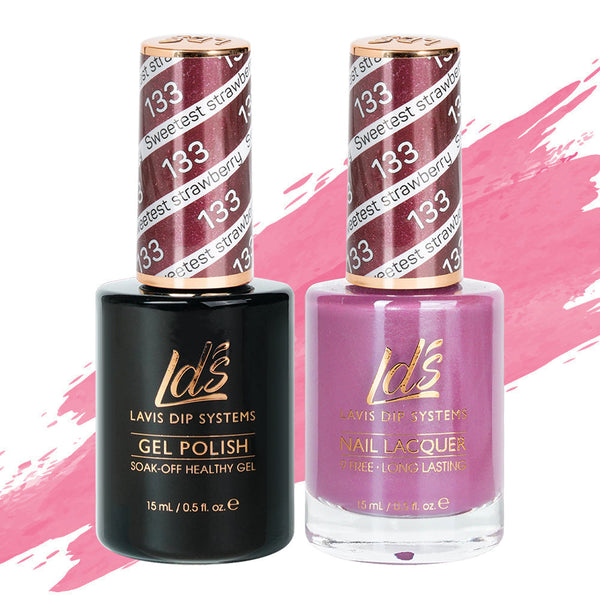 LDS Gel Nail Polish Duo - 133 Glitter Colors - Sweetest Straberry by LDS sold by DTK Nail Supply