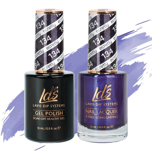 LDS Gel Nail Polish Duo - 134 Purple Colors - Secretly by LDS sold by DTK Nail Supply