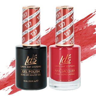  LDS Gel Nail Polish Duo - 137 Red Colors - My Heart's On Fire by LDS sold by DTK Nail Supply