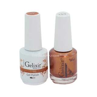  Gelixir Gel Nail Polish Duo - 153 Bronze, Shimmer Colors by Gelixir sold by DTK Nail Supply