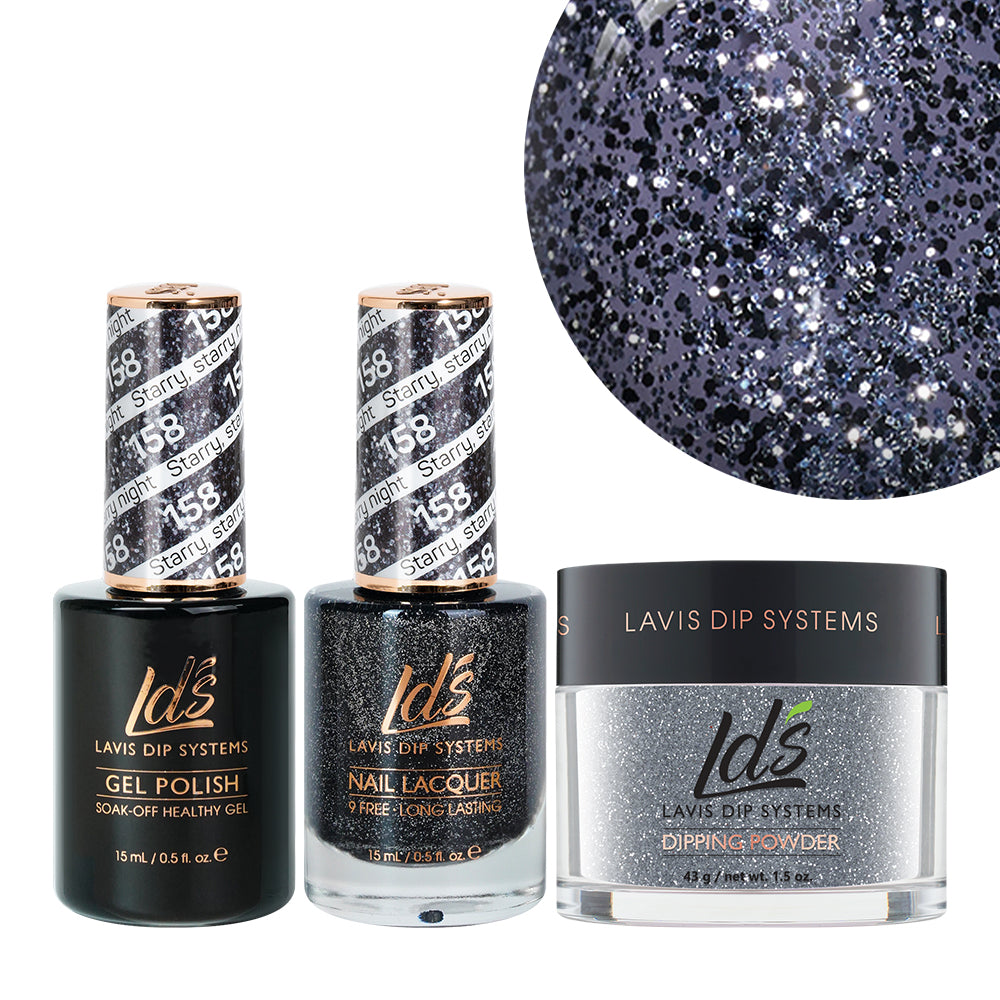LDS 3 in 1 - 158 Starry, Starry Night - Dip, Gel & Lacquer Matching by LDS sold by DTK Nail Supply