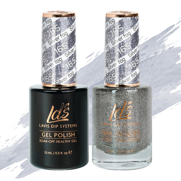 LDS Gel Nail Polish Duo - 165 Glitter Colors - Silver Fog by LDS sold by DTK Nail Supply