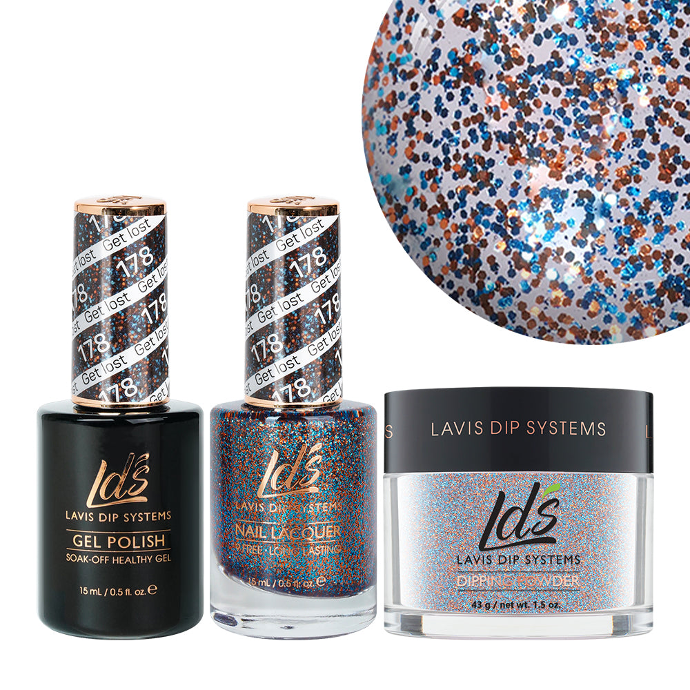 LDS 3 in 1 - 178 Get Lost - Dip, Gel & Lacquer Matching by LDS sold by DTK Nail Supply