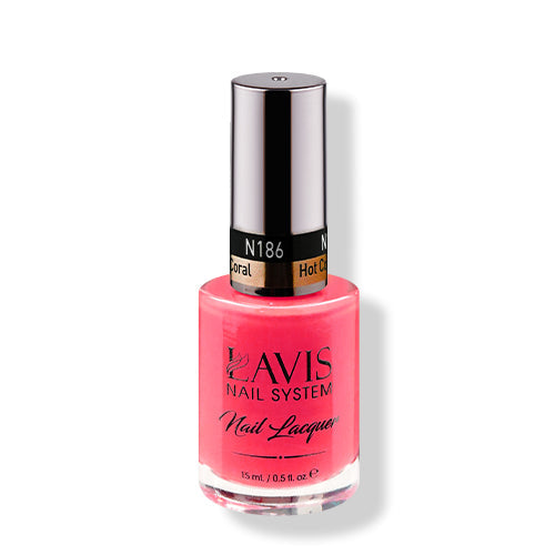 LAVIS Nail Lacquer - 186 Hot Coral - 0.5oz by LAVIS NAILS sold by DTK Nail Supply