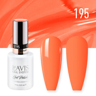  Lavis Gel Polish 195 - Peach Coral Colors - Sunset by LAVIS NAILS sold by DTK Nail Supply