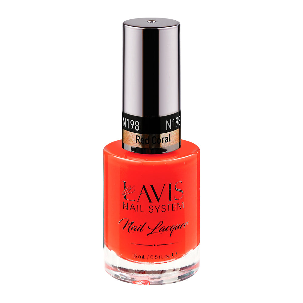 LAVIS Nail Lacquer - 198 Red Coral - 0.5oz by LAVIS NAILS sold by DTK Nail Supply