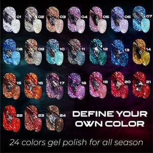 LAVIS Glitter G01 - 08 - Gel Polish 0.5 oz - Galaxy Collection by LAVIS NAILS sold by DTK Nail Supply