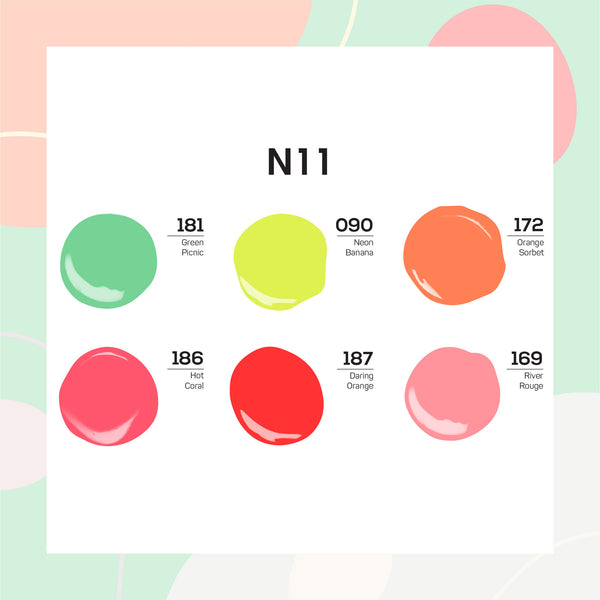 Lavis Nail Lacquer Summer Set N11 (6 colors): 181, 090, 172, 186, 187, 169 by LAVIS NAILS sold by DTK Nail Supply