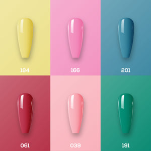 Lavis Nail Lacquer Summer Set N12 (6 colors): 184, 166, 201, 061, 039, 191 by LAVIS NAILS sold by DTK Nail Supply