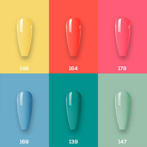 Lavis Nail Lacquer Summer Set N1 (6 colors): 146, 164, 178, 168, 139, 147 by LAVIS NAILS sold by DTK Nail Supply